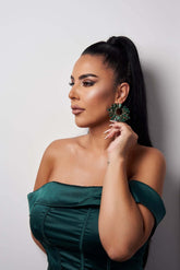 Cercei Gloria cu cristale verzi - Sia House Sia House pentru femei elegante